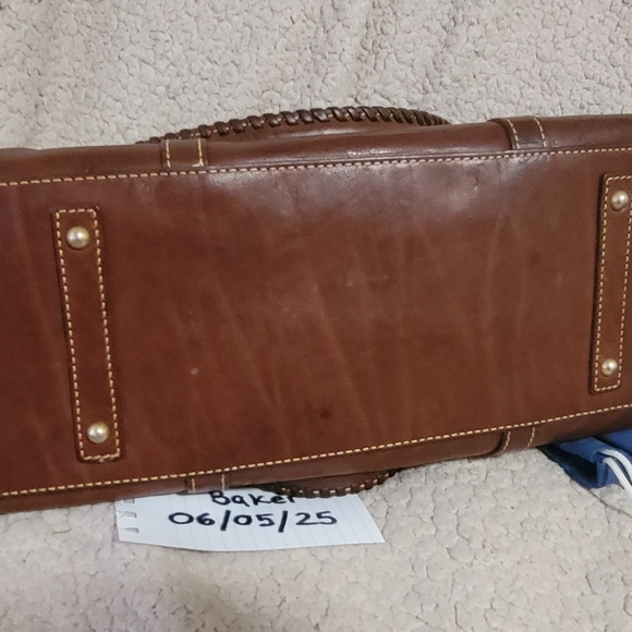 Dooney & Bourke Chestnut Leather Satchel - Picture 3 of 6